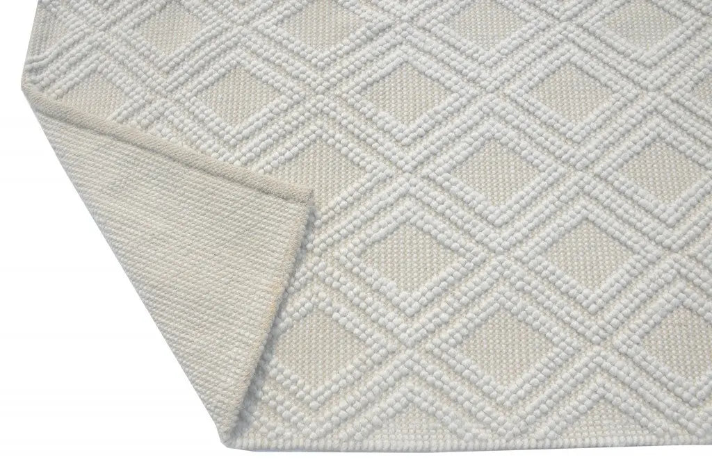 6' X 9' Ivory Geometric Handmade Area Rug Homeroots Home Decor