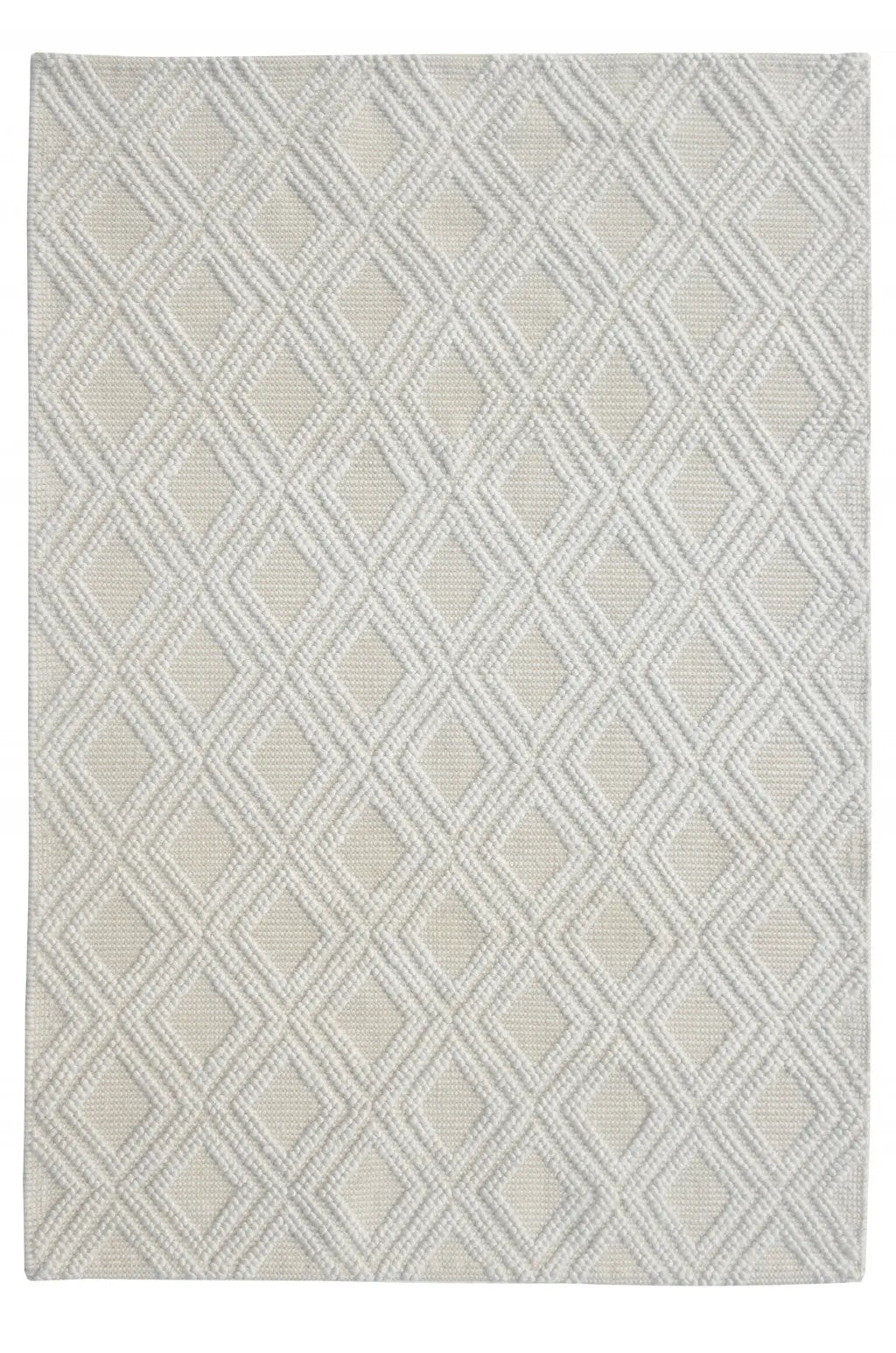 6' X 9' Ivory Geometric Handmade Area Rug Homeroots Home Decor