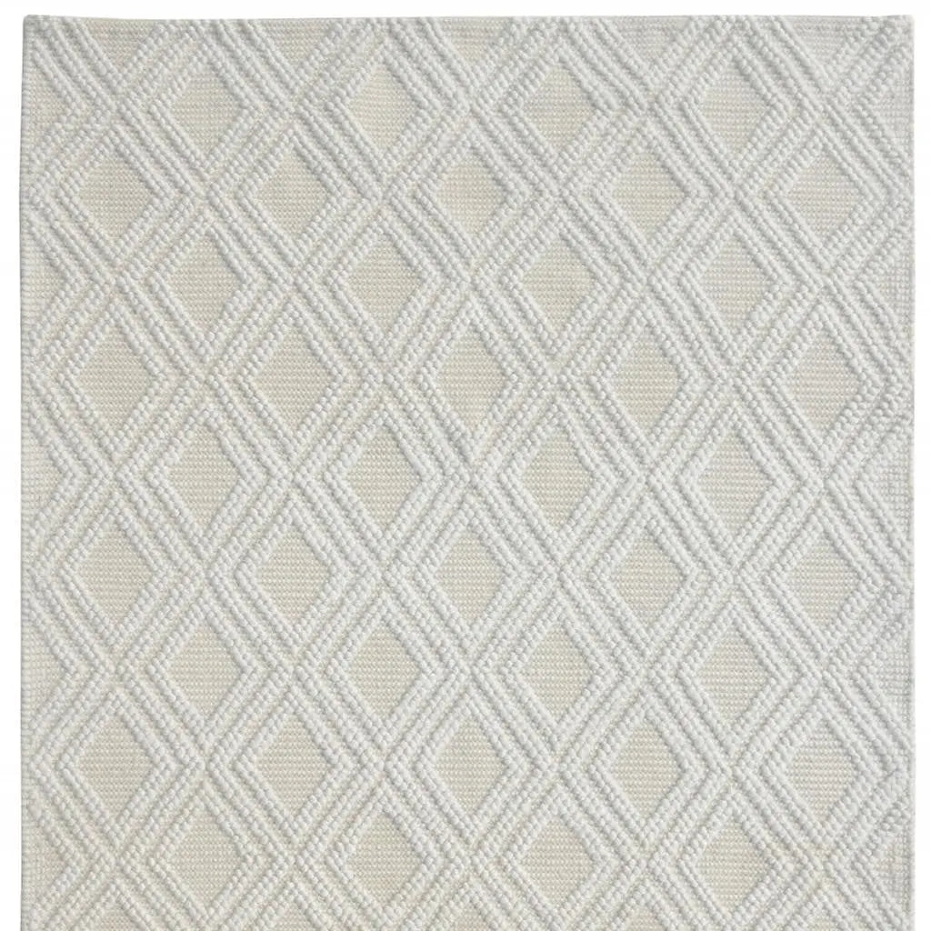 6' X 9' Ivory Geometric Handmade Area Rug Homeroots Home Decor