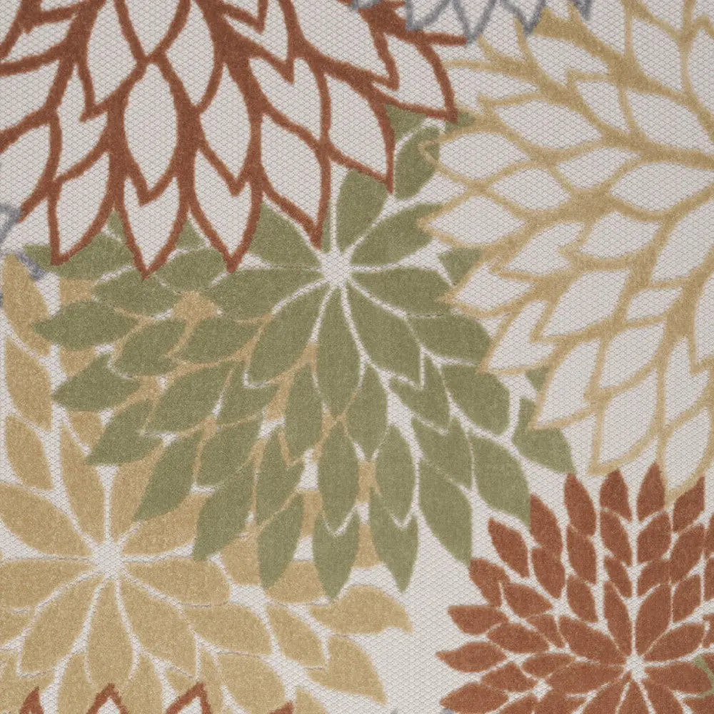 6' X 9' Ivory Green And Blue Indoor Outdoor Area Rug Homeroots Outdoor