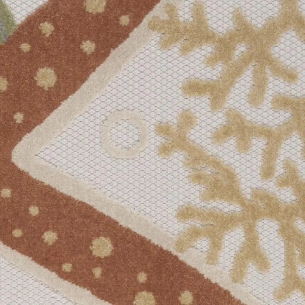 6' X 9' Ivory Orange And Blue Indoor Outdoor Area Rug Homeroots Outdoor