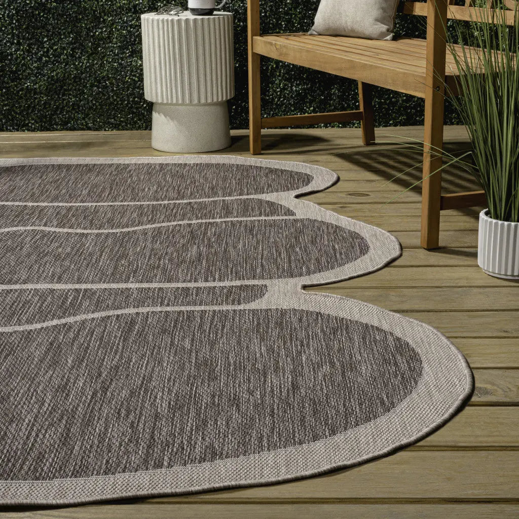 6' X 9' Light Brown And Beige Medallion Indoor Outdoor Area Rug Homeroots Outdoor