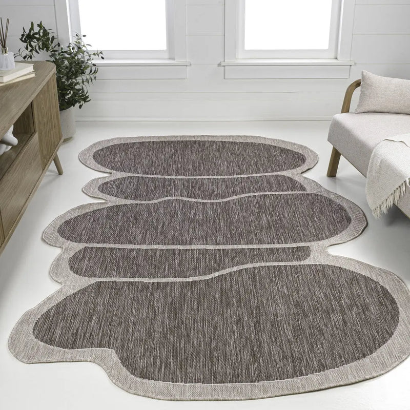 6' X 9' Light Brown And Beige Medallion Indoor Outdoor Area Rug Homeroots Outdoor