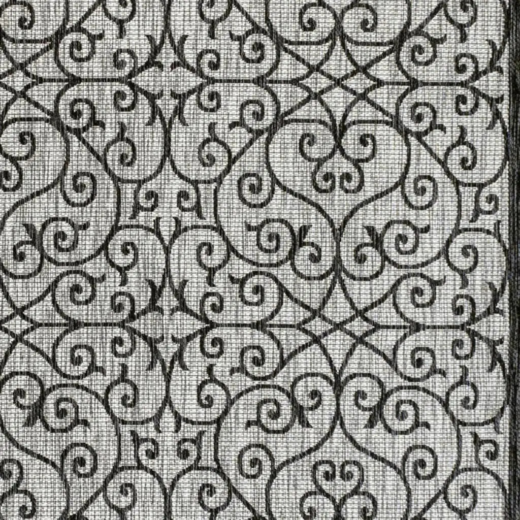 6' X 9' Light Gray And Black Geometric Indoor Outdoor Area Rug Homeroots Outdoor