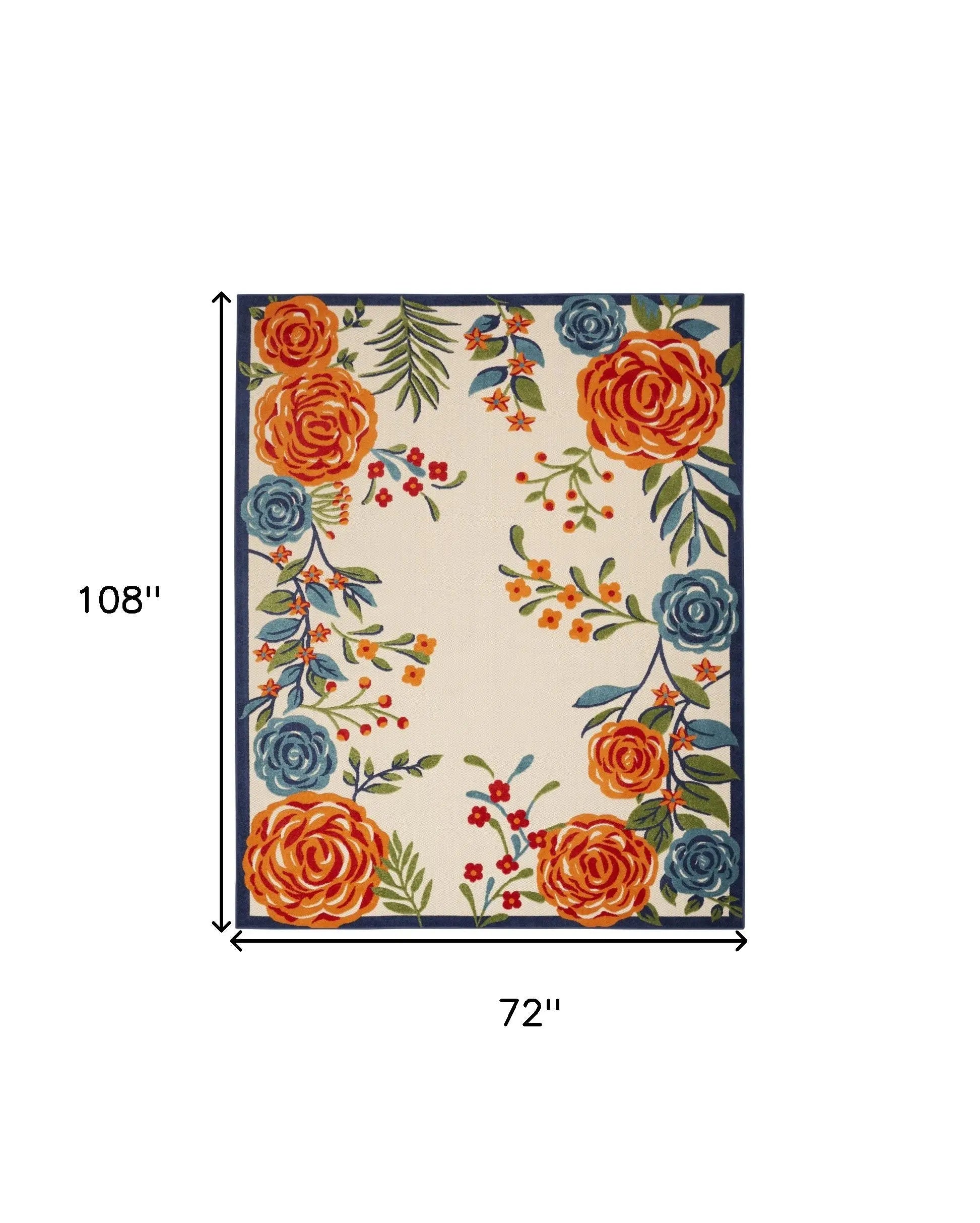 6' X 9' Multicolor Floral Stain Resistant Non Skid Area Rug Homeroots Outdoor