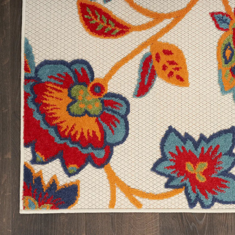 6' X 9' Multicolor Floral Stain Resistant Non Skid Area Rug Homeroots Outdoor
