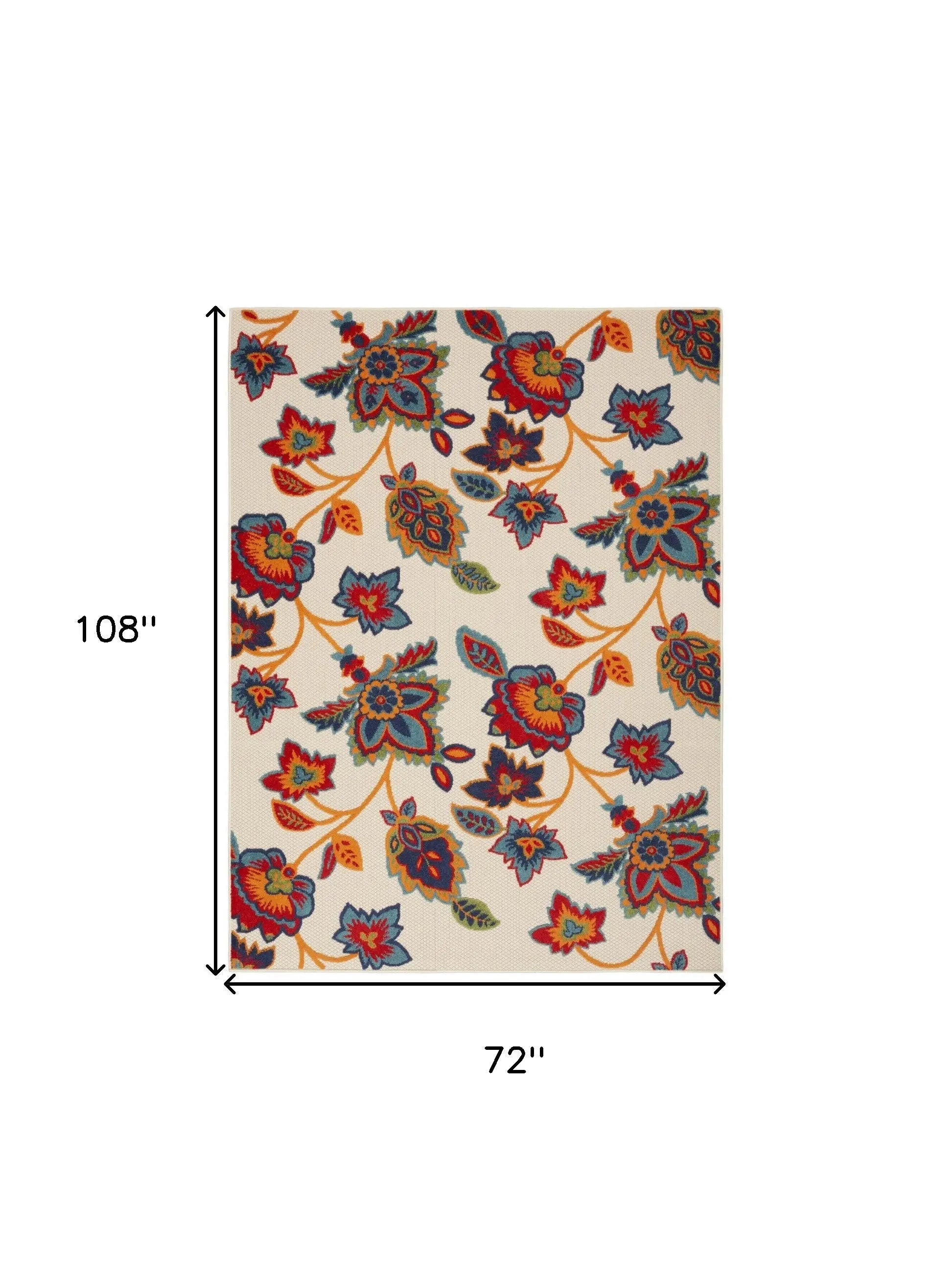 6' X 9' Multicolor Floral Stain Resistant Non Skid Area Rug Homeroots Outdoor