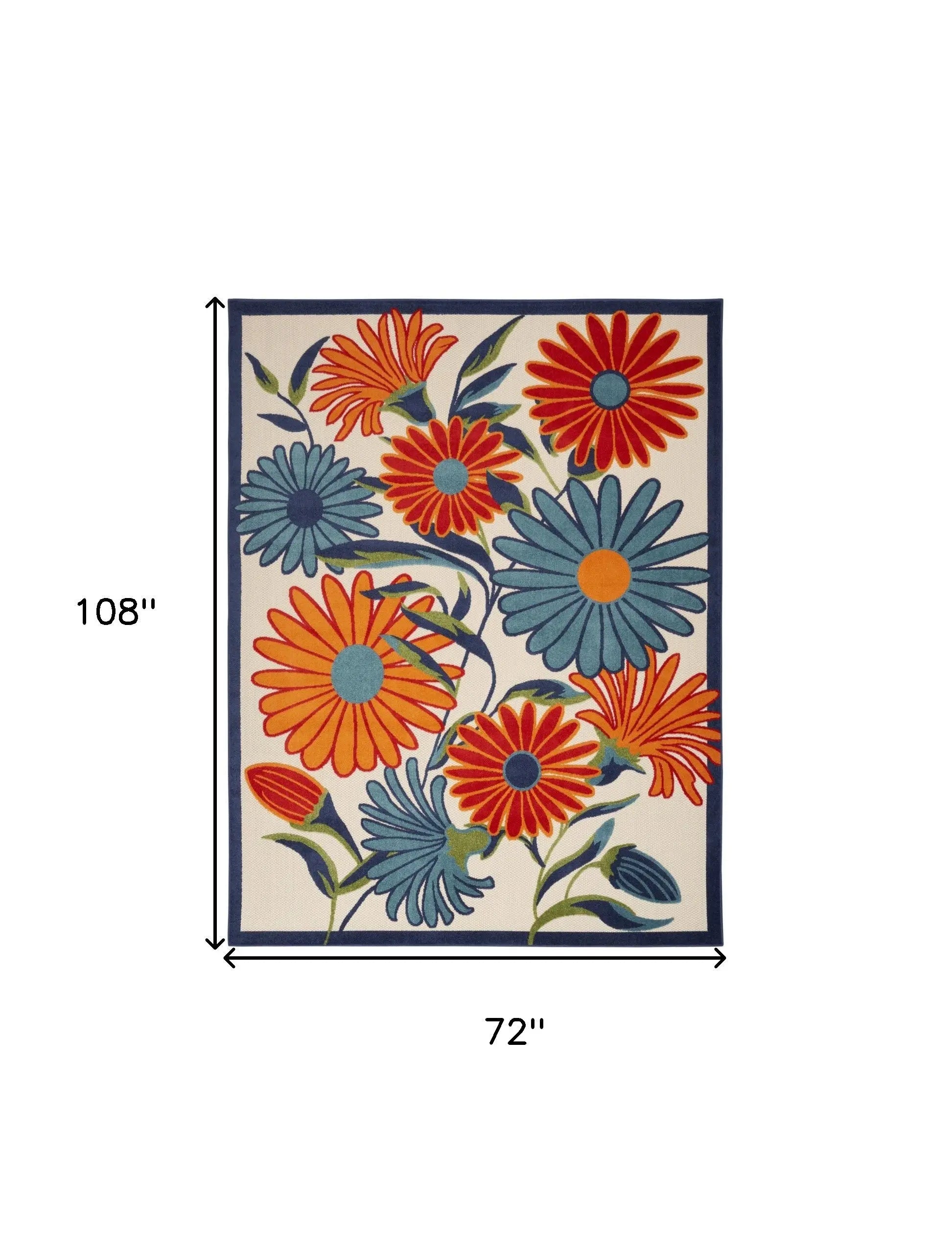 6' X 9' Multicolor Floral Stain Resistant Non Skid Area Rug Homeroots Outdoor
