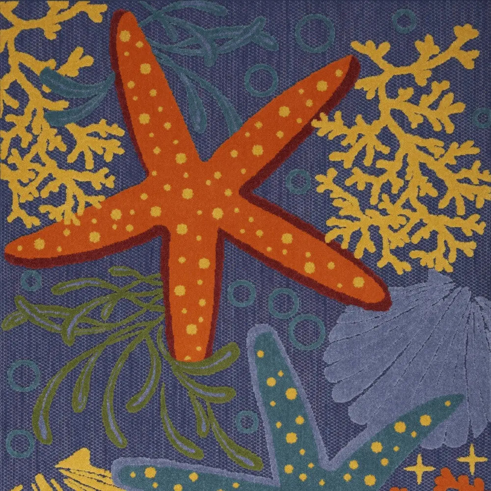 6' X 9' Orange Green And Blue Indoor Outdoor Area Rug Homeroots Outdoor