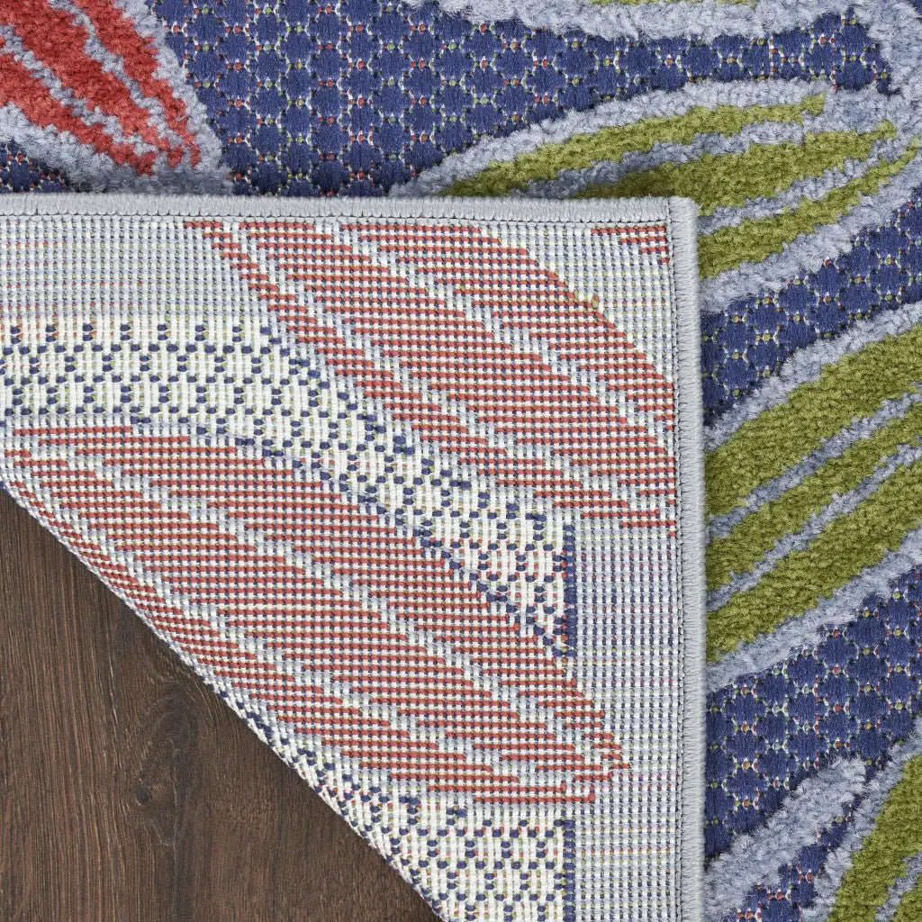 6' X 9' Orange Green And Blue Indoor Outdoor Area Rug Homeroots Outdoor