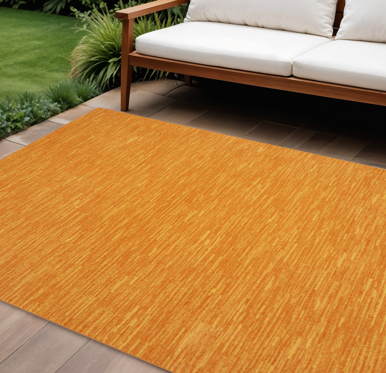 6' X 9' Orange Indoor Outdoor Area Rug - GreatEagleInc