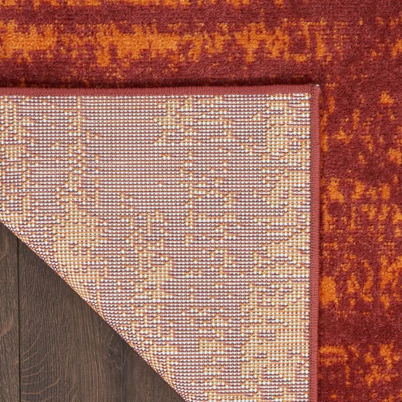 6' X 9' Red And Orange Abstract Indoor Outdoor Area Rug Homeroots Outdoor