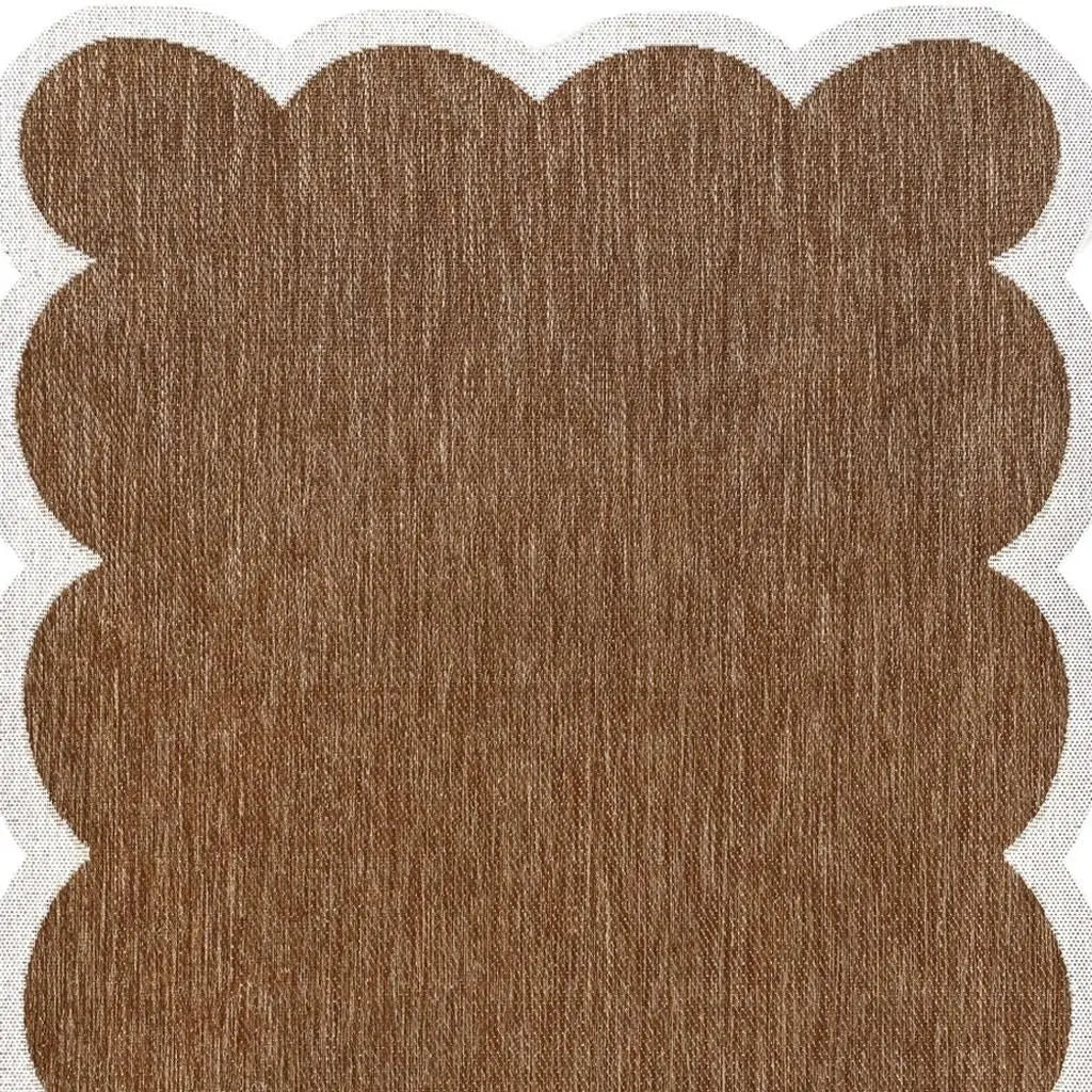 6' X 9' Terra Cotta And Cream Indoor Outdoor Area Rug Homeroots Outdoor