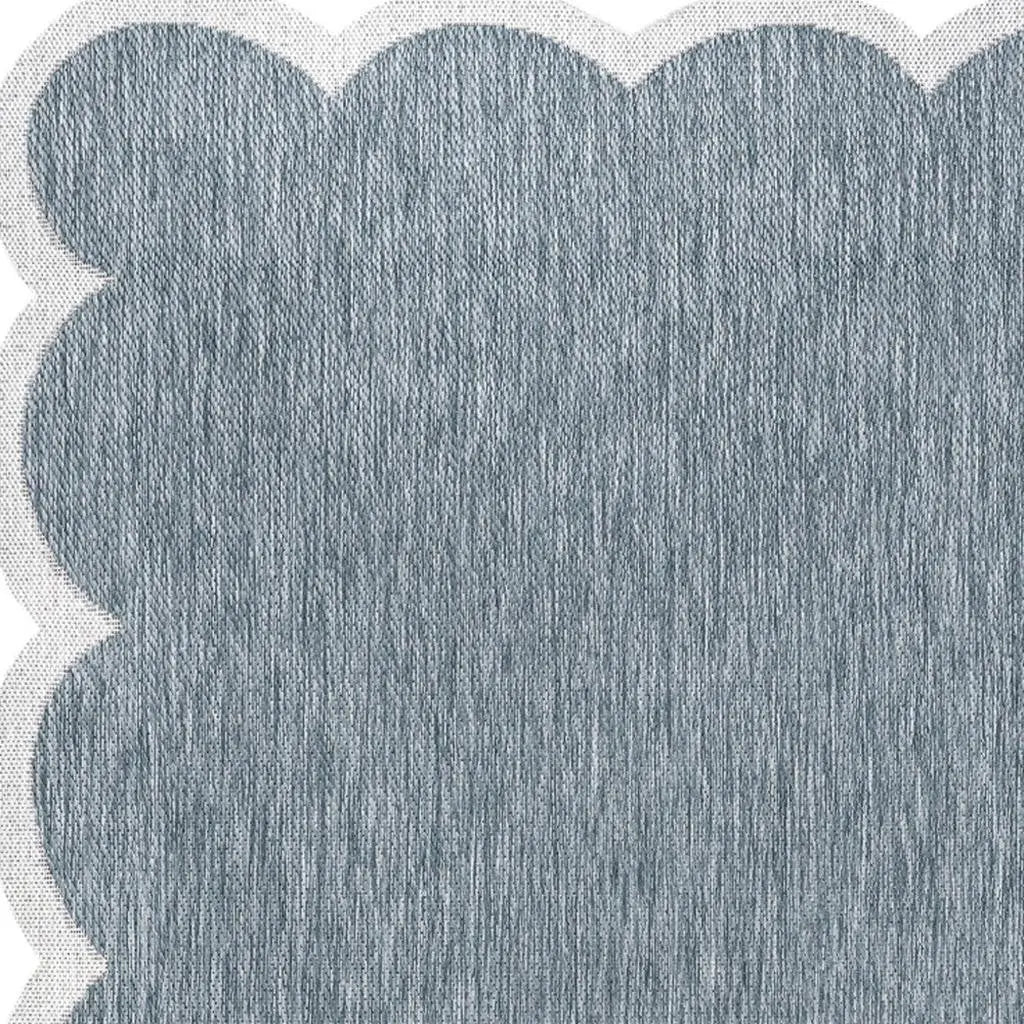 6' X 9' Turquoise And Cream Indoor Outdoor Area Rug Homeroots Outdoor