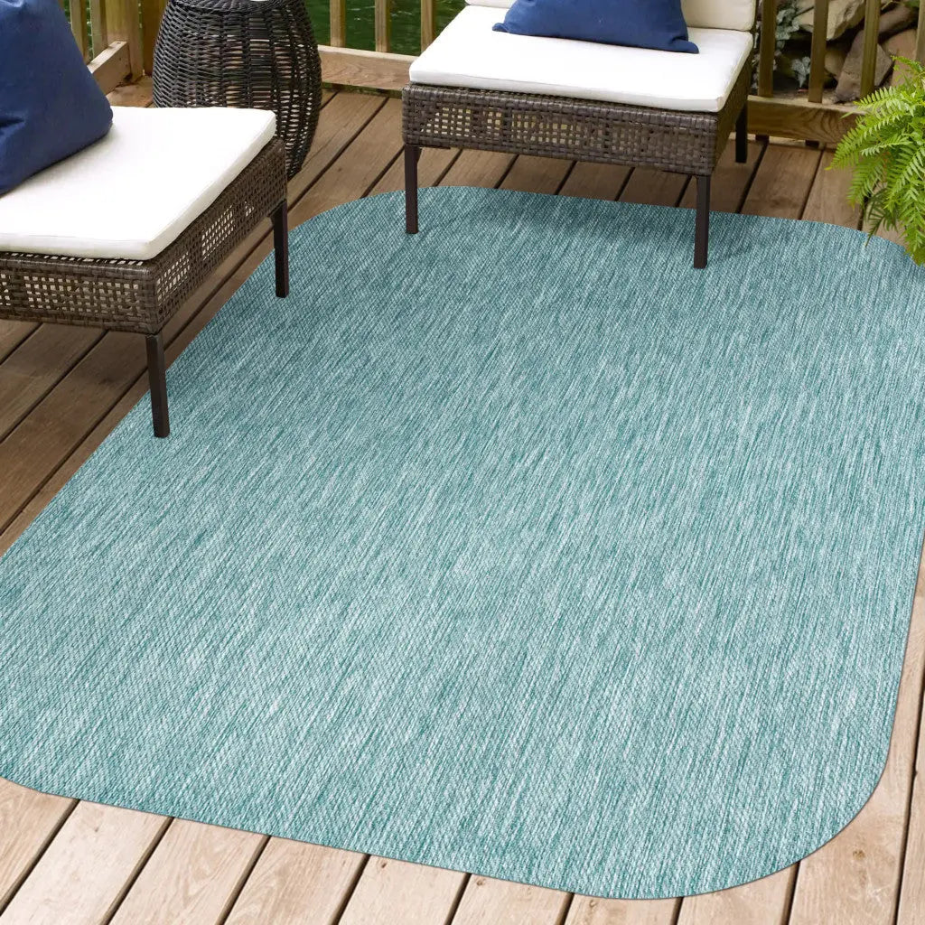 6' X 9' Turquoise Indoor Outdoor Area Rug Homeroots Outdoor
