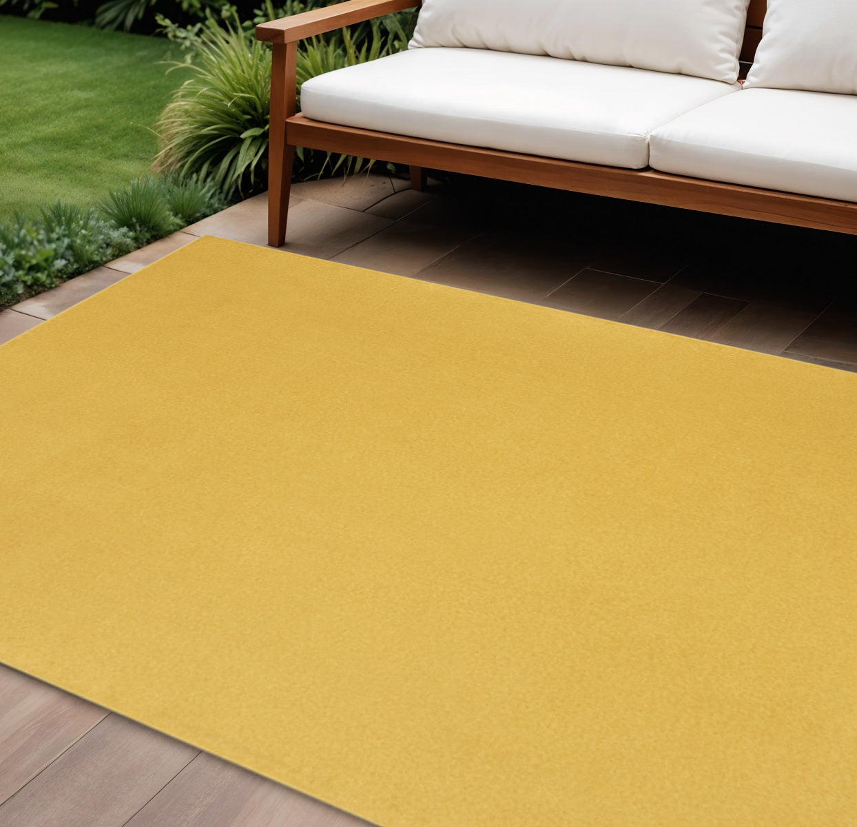 6' X 9' Yellow Indoor Outdoor Area Rug - GreatEagleInc