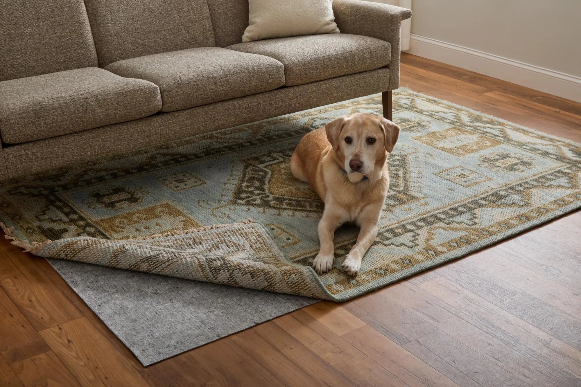 6' x 9' Gray And Black Non Slip Rug Pad Homeroots Home Decor
