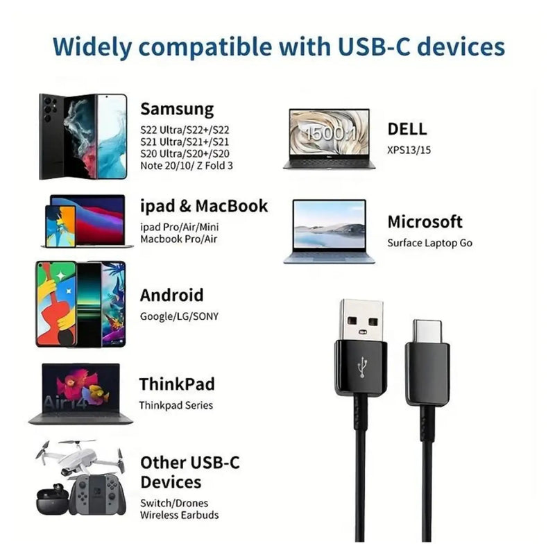 6ft USB-C Charger Type C Cable Cord Indoor Outdoor