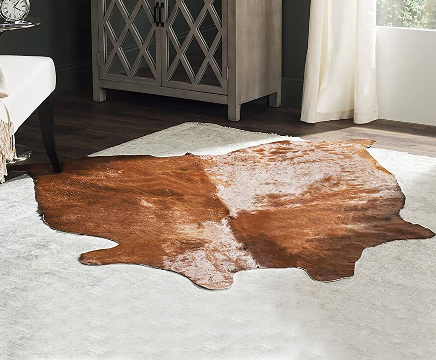 6x7 Feet Dark Brown Cowhide Handmade Area Rug Home Mart Goods