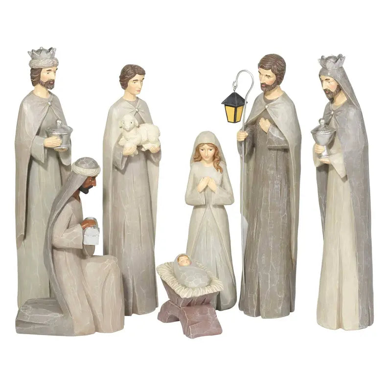7 Piece Wood Carved Nativity Dicksons Inc