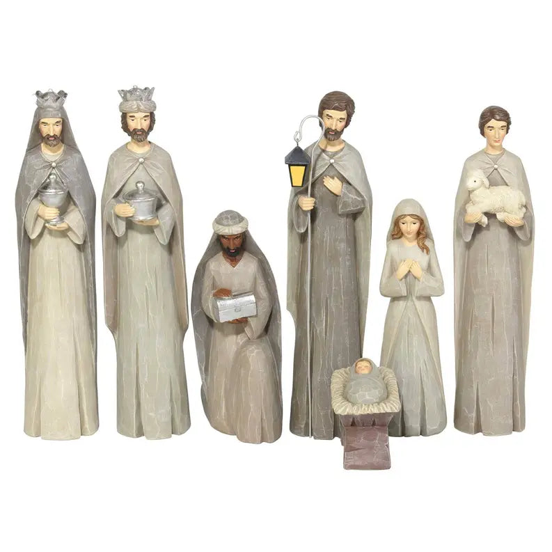 7 Piece Wood Carved Nativity Dicksons Inc
