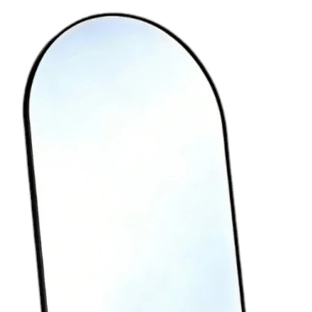 70" Black Aluminum Arch Freestanding And Wall Mounted Framed Full Length Mirror Homeroots Bed & Bath