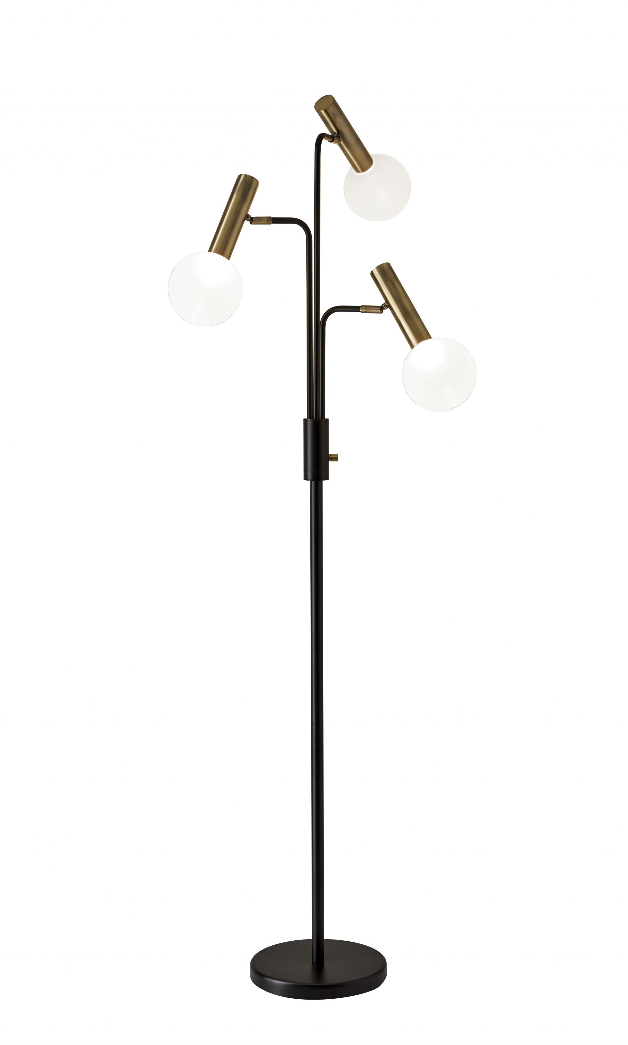 70" Black And Bronze Three Light LED Tree Floor Lamp With White - GreatEagleInc