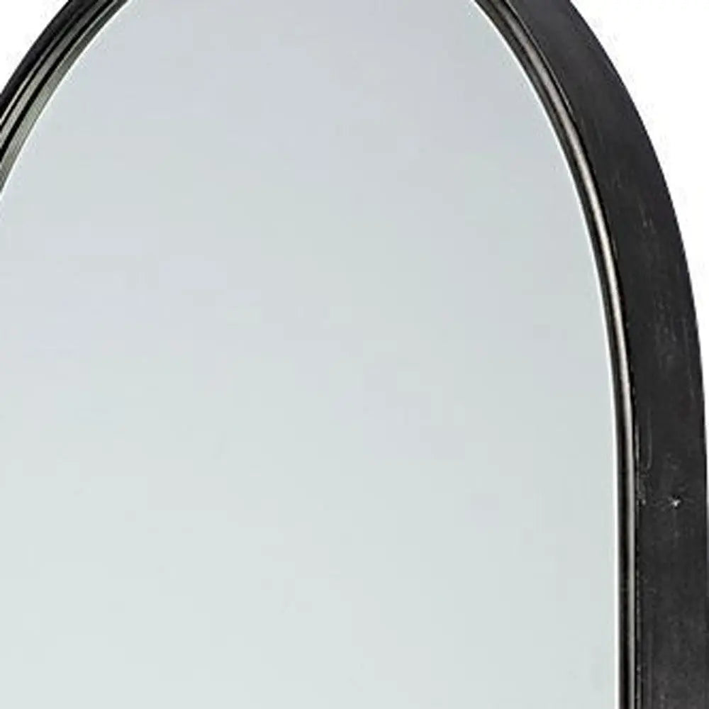 70" Black Metal Arch Framed Full Length Hanging Mirror Homeroots Bed & Bath