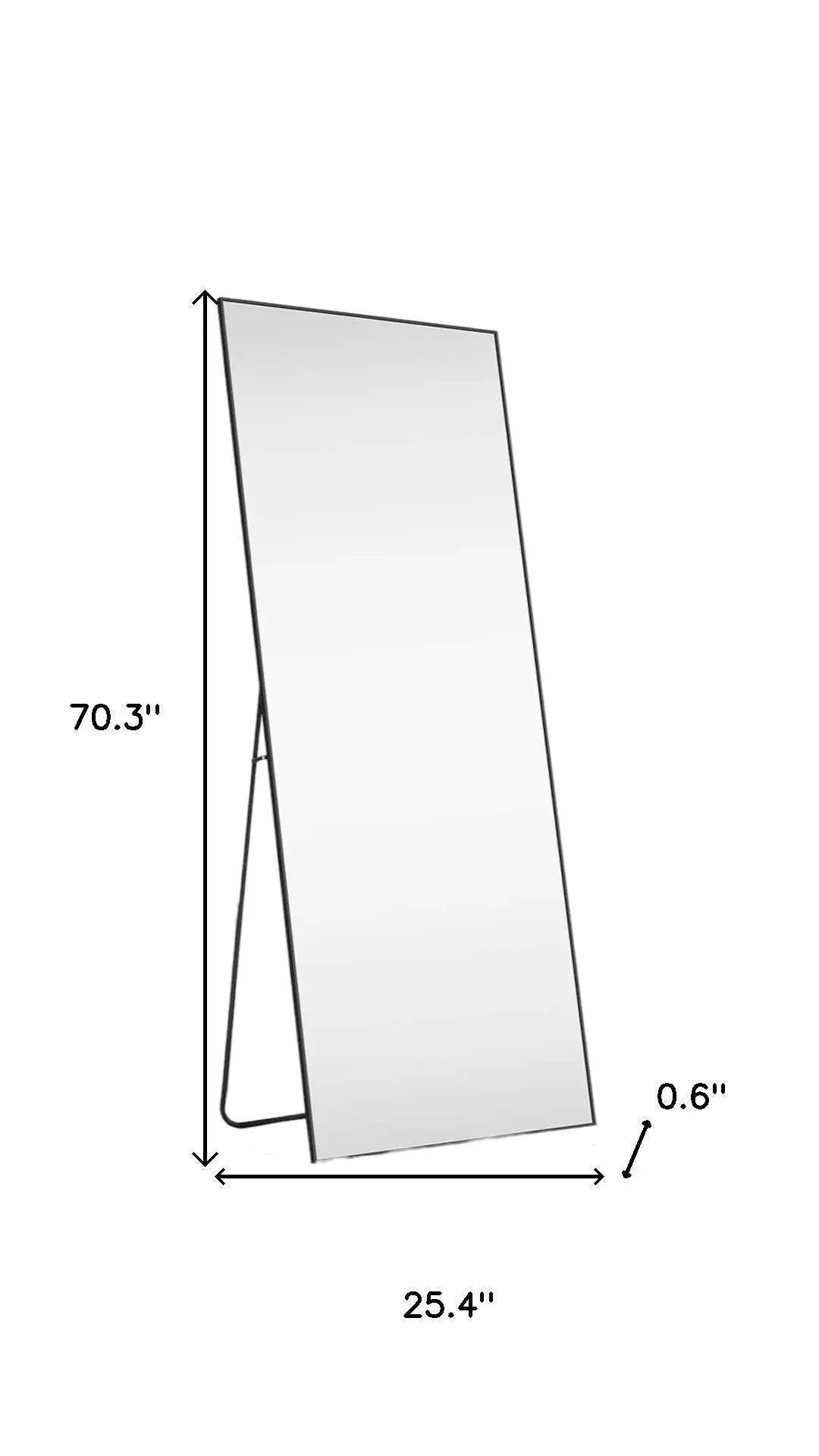 70" Black Metal Wall Mounted And Freestanding Framed Full Length Mirror Homeroots Bed & Bath