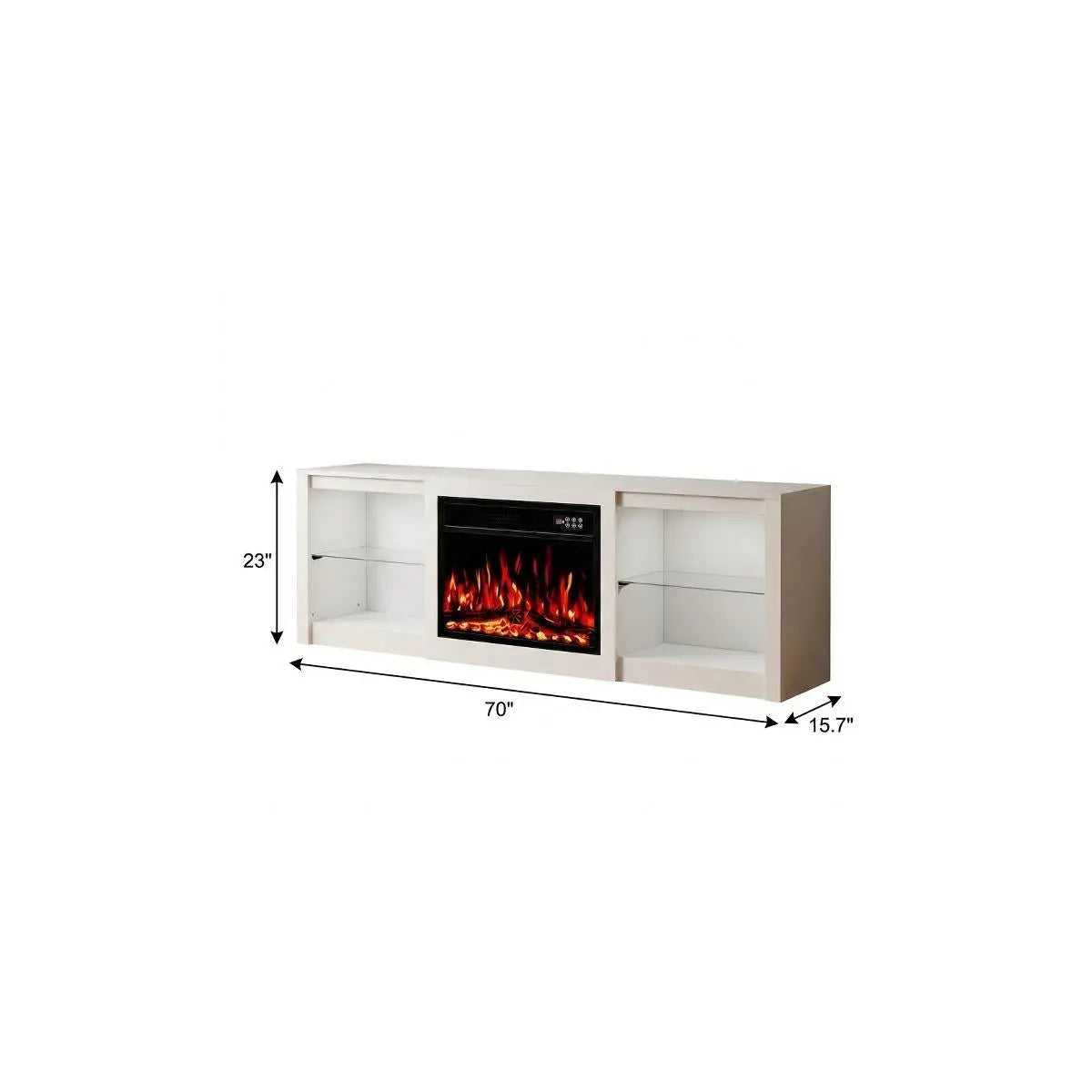 70" Black Wood Fireplace Entertainment Center With Fireplace Homeroots Living Room