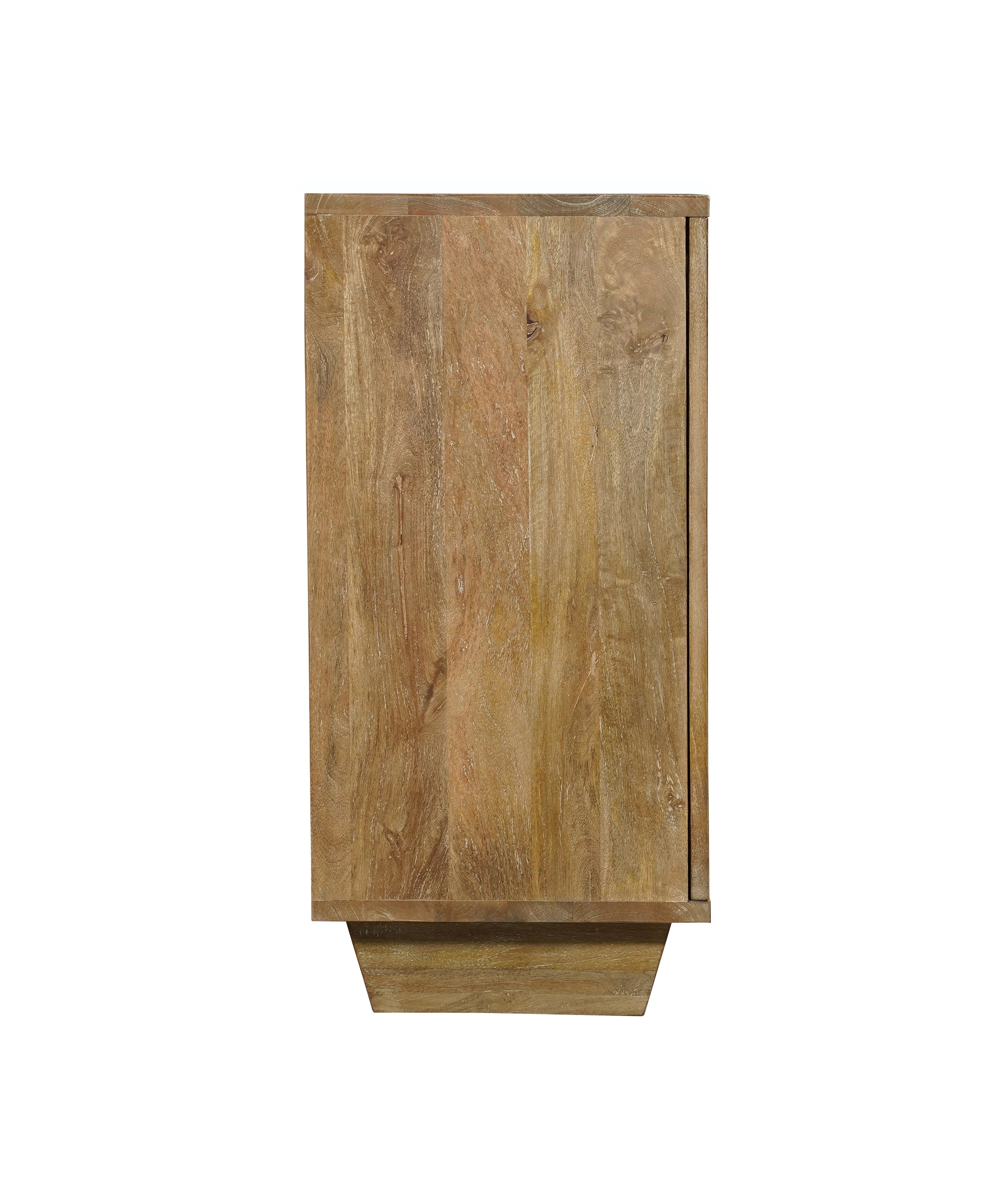 70" Brown Distressed Solid Wood Carved Floral Sideboard with Four Doors Homeroots Kitchen & Dining