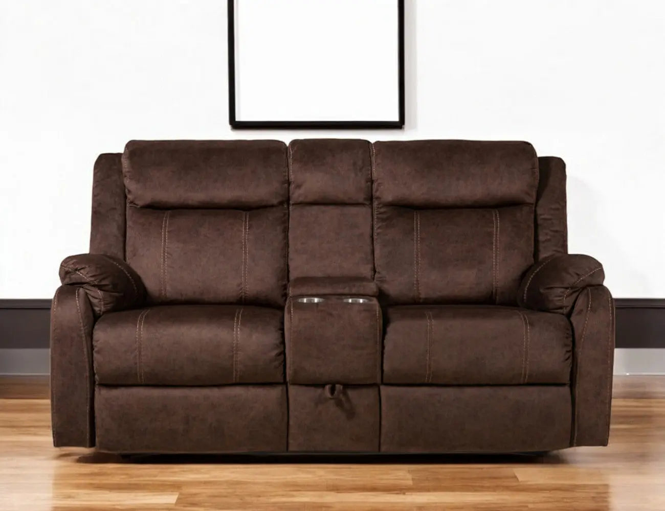 70" Dark Brown Manual Reclining Loveseat With Storage - GreatEagleInc