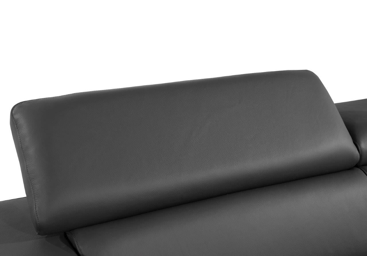 70" Dark Gray And Silver Metallic Leather Loveseat - GreatEagleInc