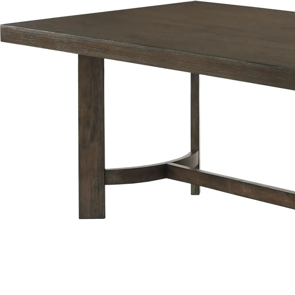 70" Espresso Wood Trestle Base Dining Table Homeroots Kitchen & Dining
