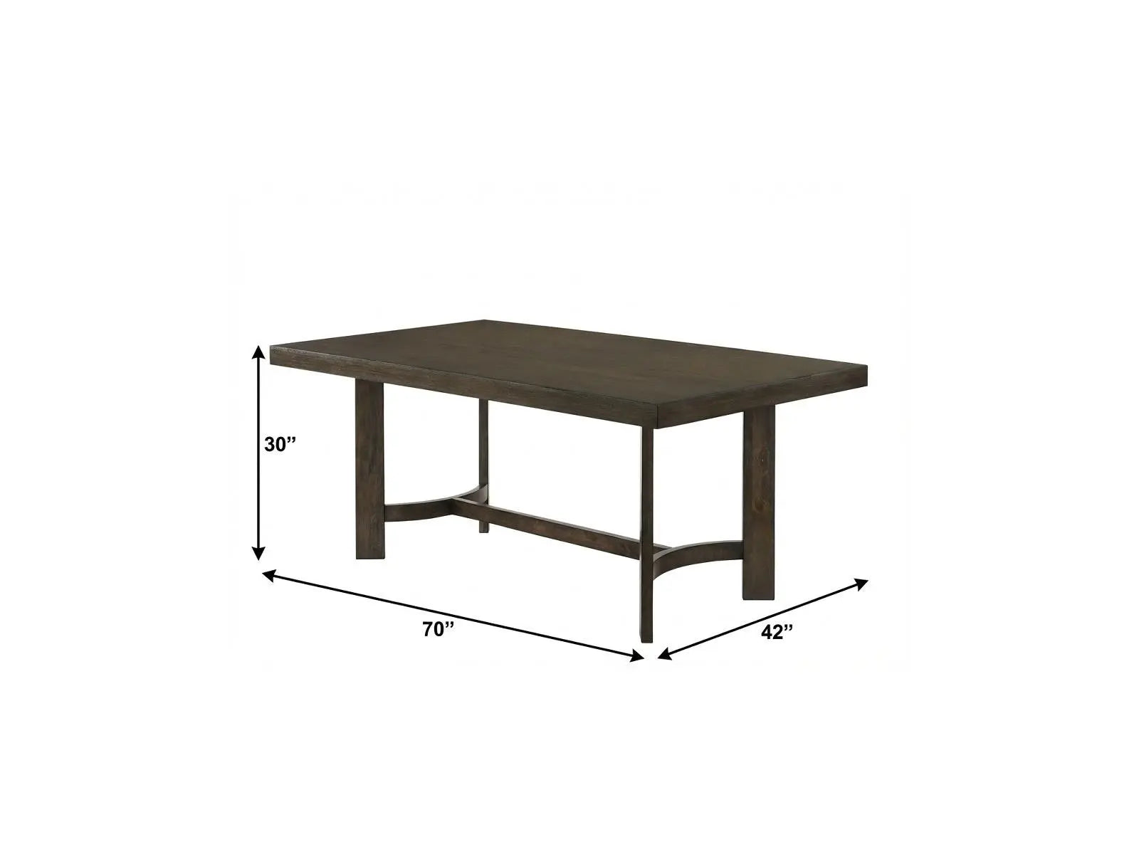 70" Espresso Wood Trestle Base Dining Table Homeroots Kitchen & Dining