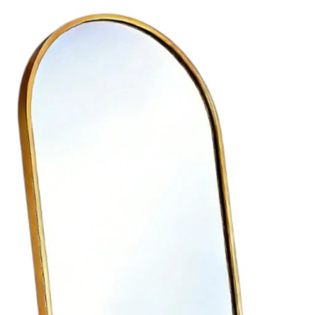 70" Gold Aluminum Arch Freestanding And Wall Mounted Framed Full Length Mirror Homeroots Bed & Bath