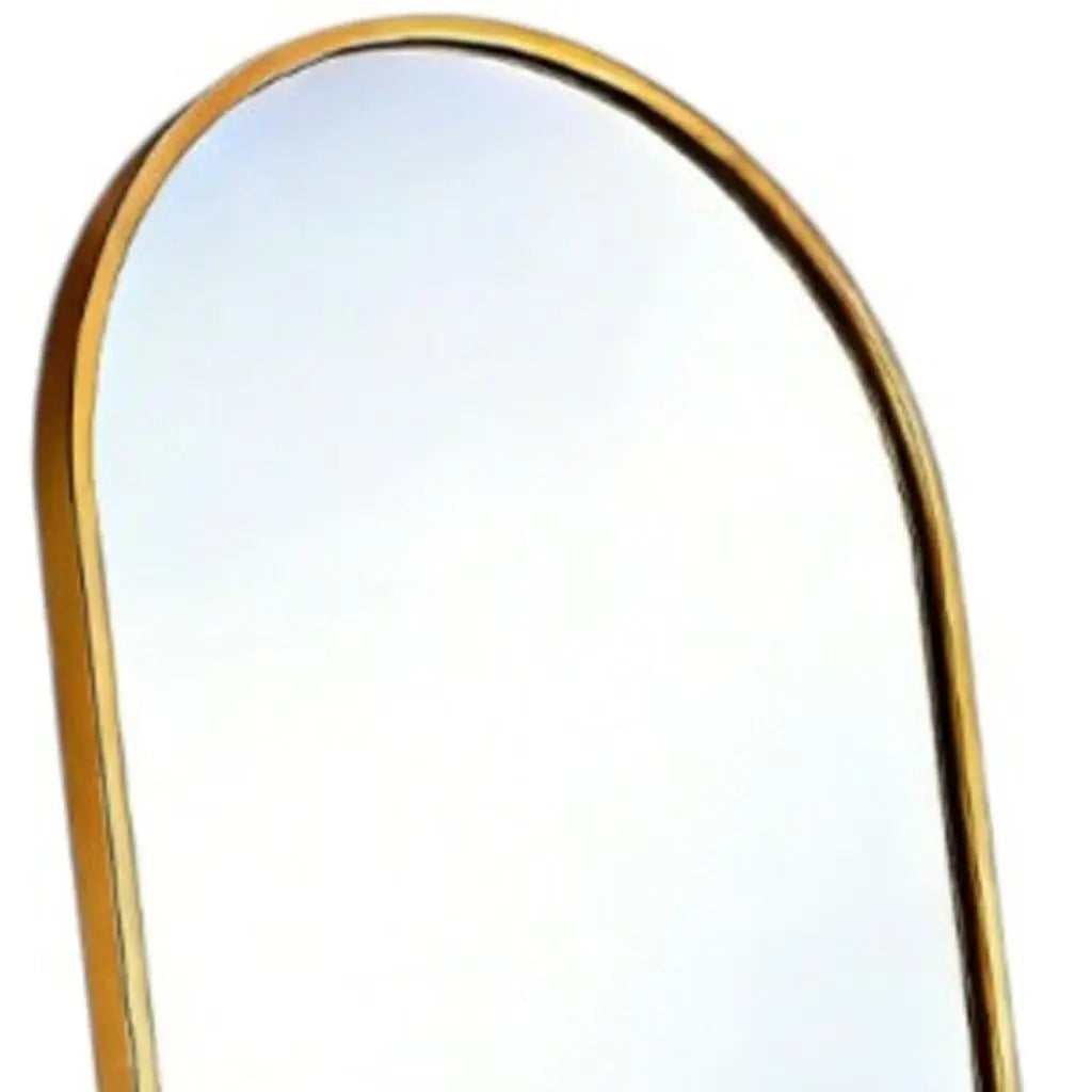 70" Gold Aluminum Arch Freestanding And Wall Mounted Framed Full Length Mirror Homeroots Bed & Bath