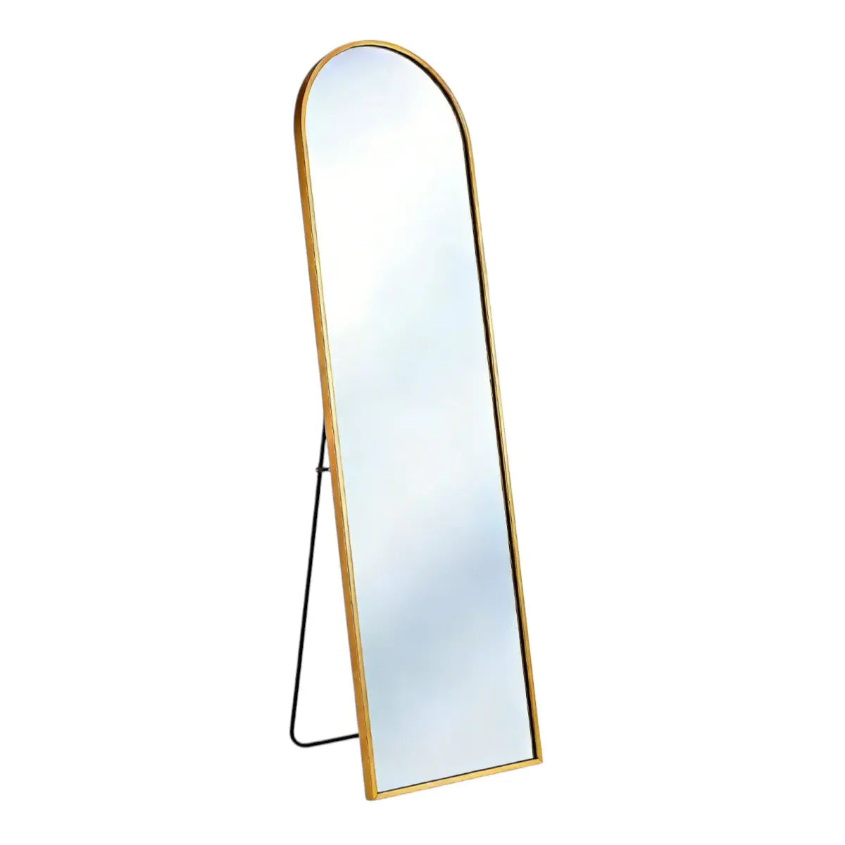 70" Gold Aluminum Arch Freestanding And Wall Mounted Framed Full Length Mirror Homeroots Bed & Bath