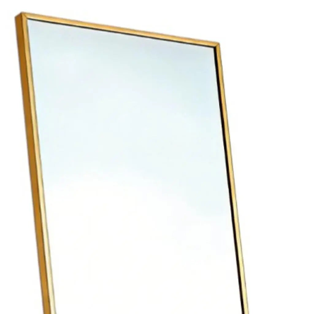 70" Gold Aluminum Freestanding And Wall Mounted Framed Full Length Mirror Homeroots Bed & Bath
