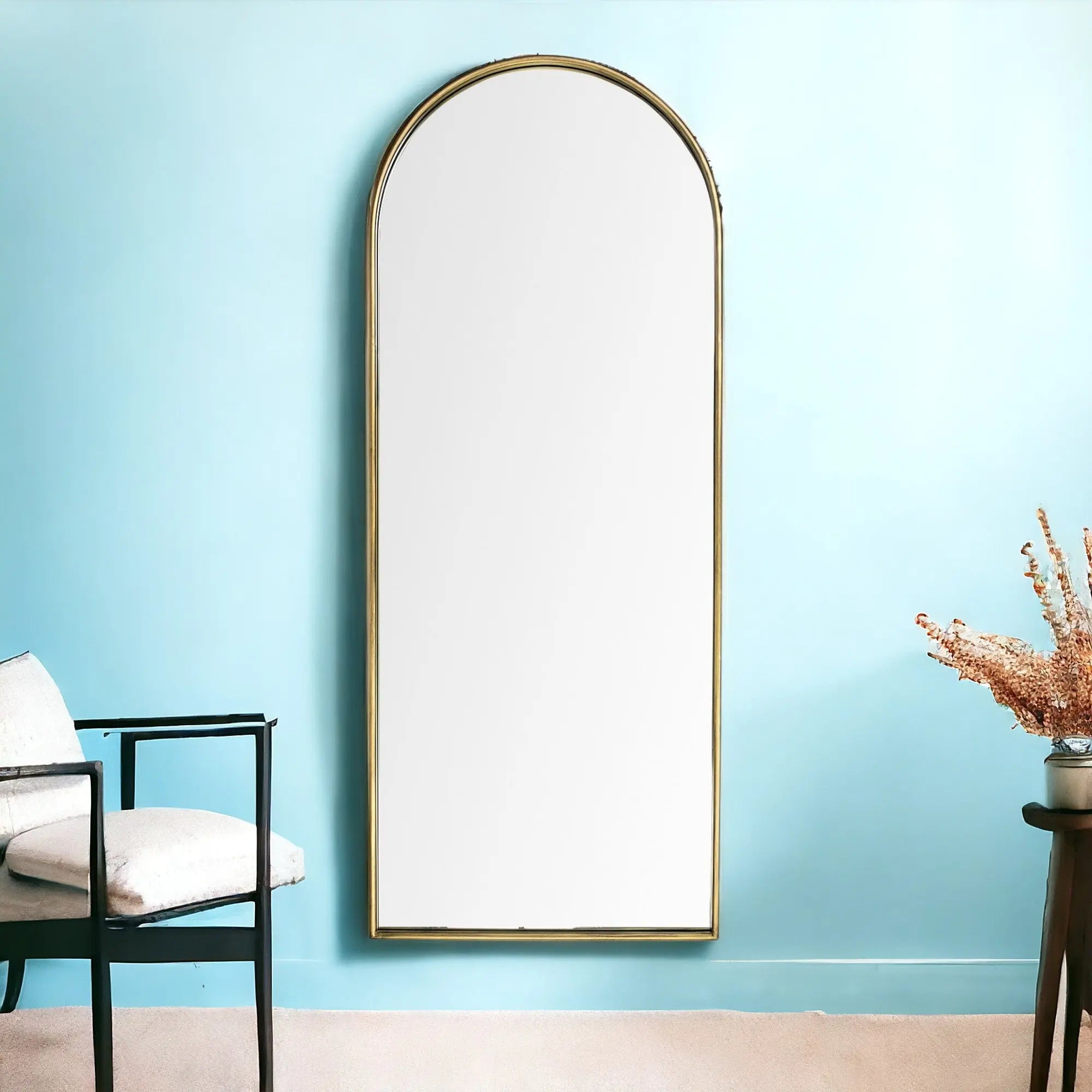70" Gold Arch Metal Framed Accent Mirror Homeroots Bed & Bath