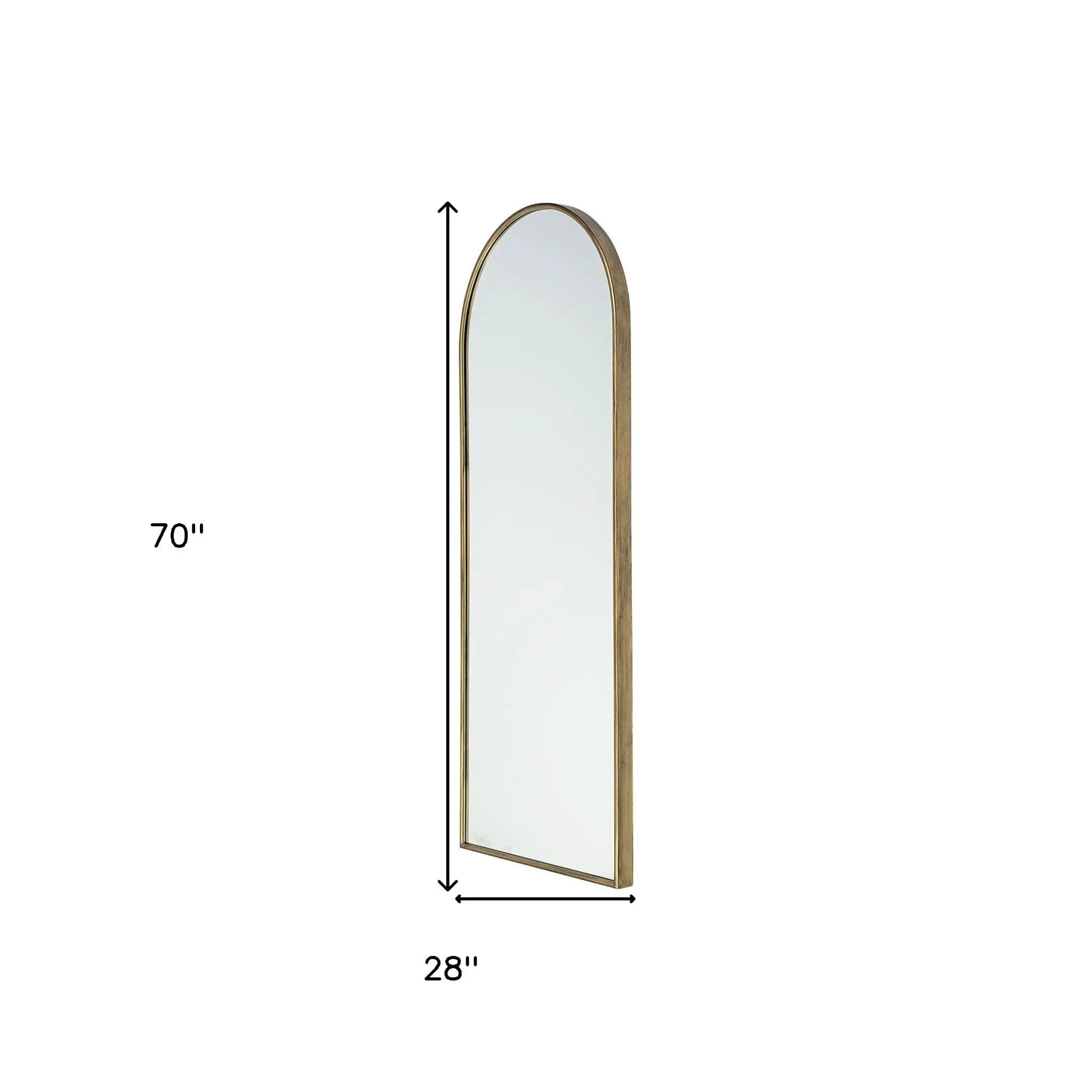70" Gold Arch Metal Framed Accent Mirror Homeroots Bed & Bath