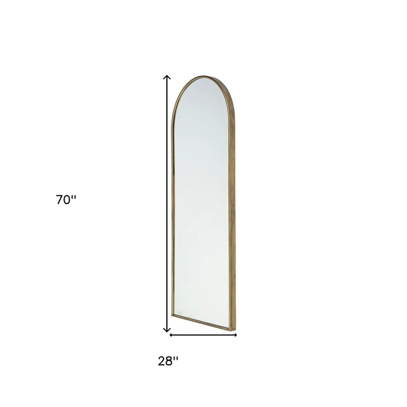 70" Gold Arch Metal Framed Accent Mirror Homeroots Bed & Bath