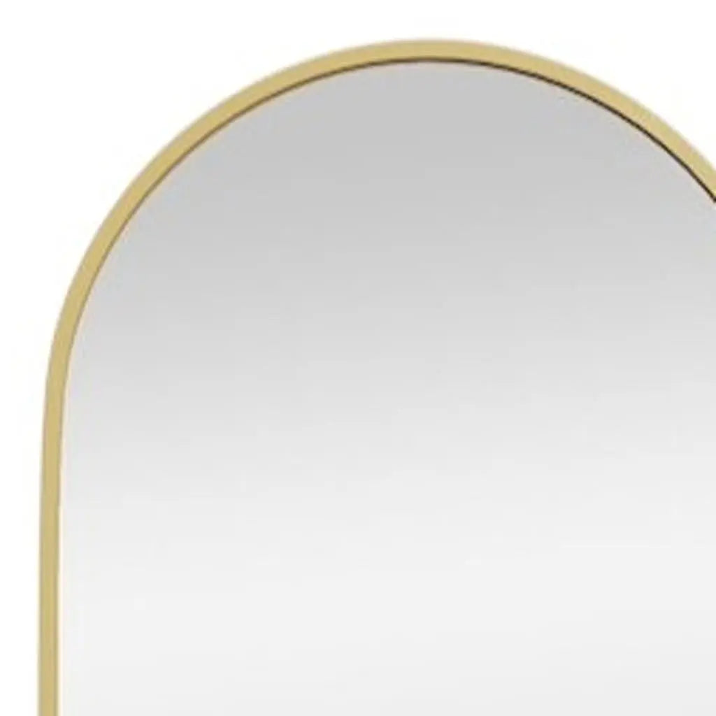 70" Gold Metal Arch Wall Mounted Leaning Or Freestanding Framed Full Length Mirror Homeroots Bed & Bath