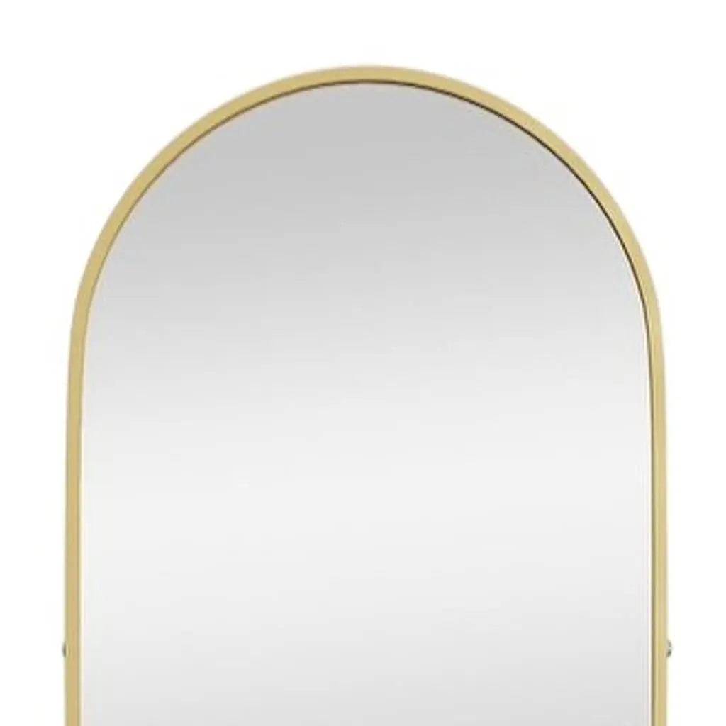 70" Gold Metal Arch Wall Mounted Leaning Or Freestanding Framed Full Length Mirror Homeroots Bed & Bath