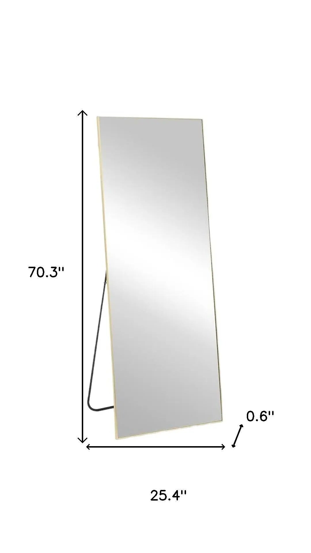 70" Gold Metal Wall Mounted And Freestanding Framed Full Length Mirror Homeroots Bed & Bath