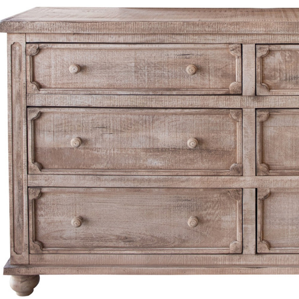 70" Natural Solid Wood Six Drawer Double Dresser - GreatEagleInc