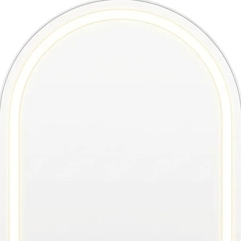 70" Silver Arch Lighted Freestanding And Wall Mounted Framed Full Length Mirror Homeroots Bed & Bath