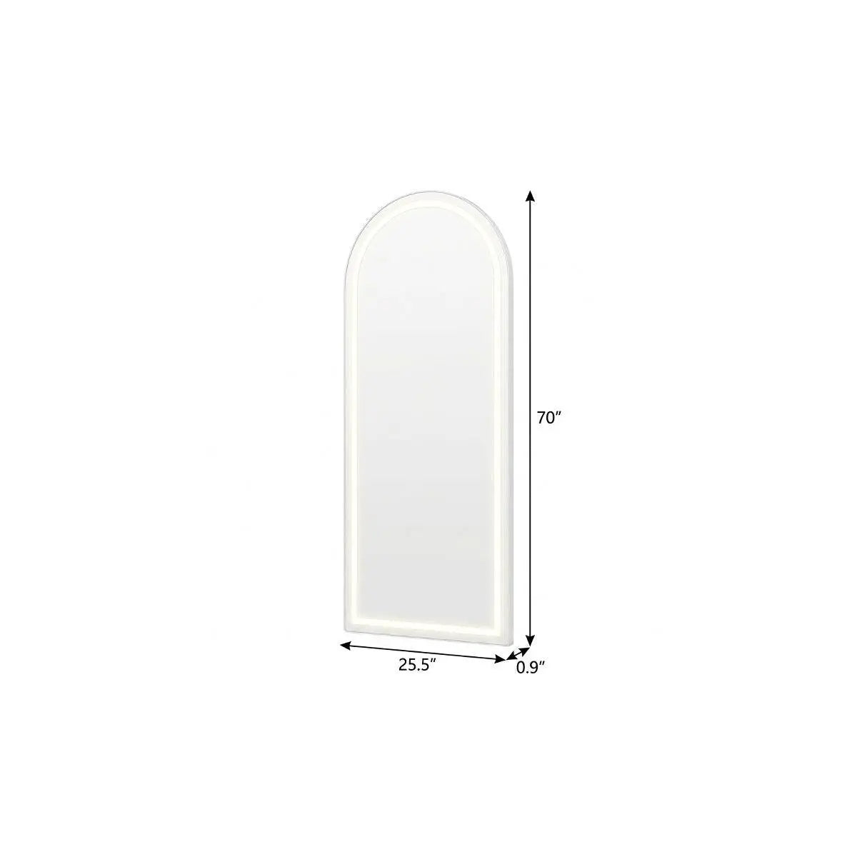70" Silver Arch Lighted Freestanding And Wall Mounted Framed Full Length Mirror Homeroots Bed & Bath
