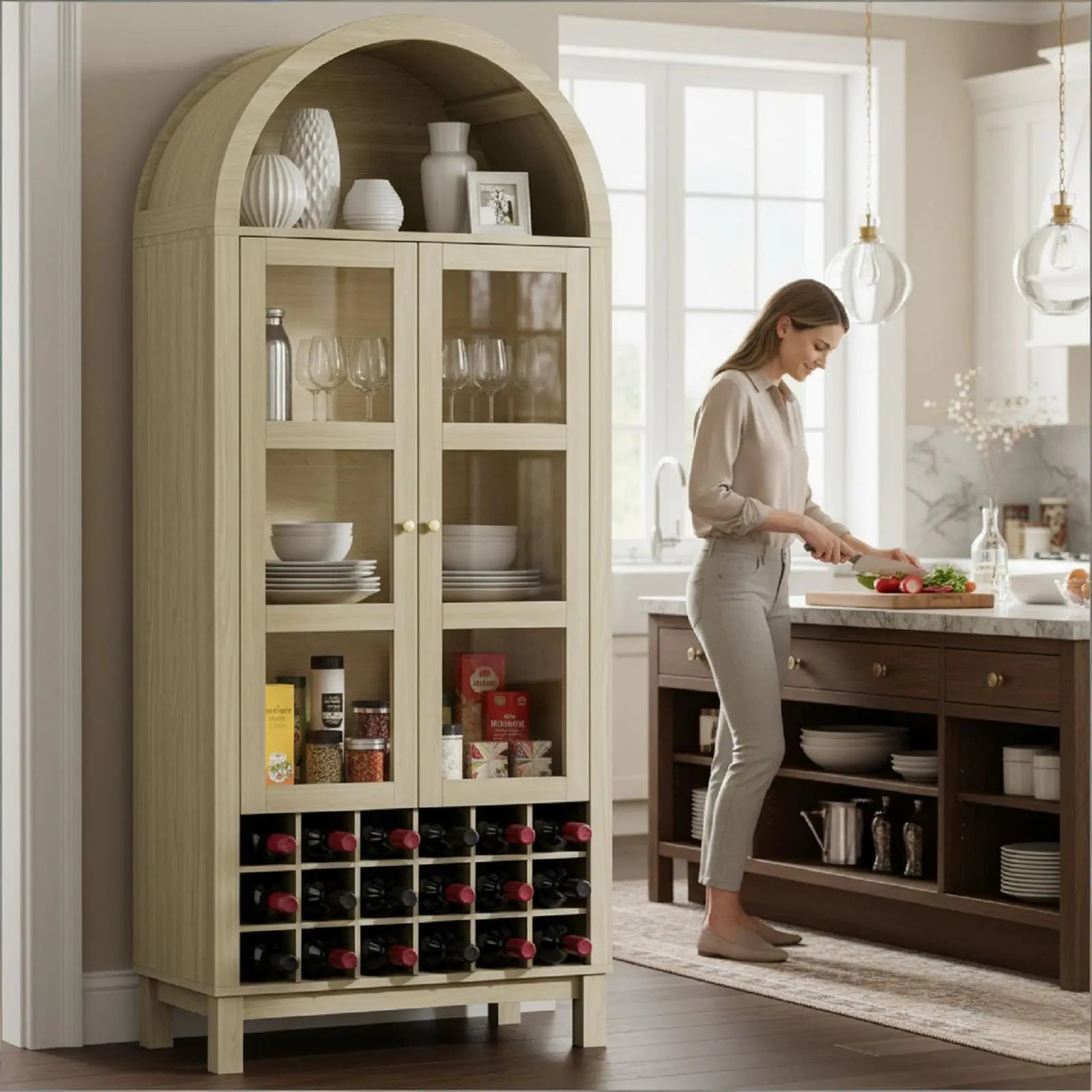 70" White Wood Two Door Pantry Or Storage Closet Homeroots Kitchen & Dining