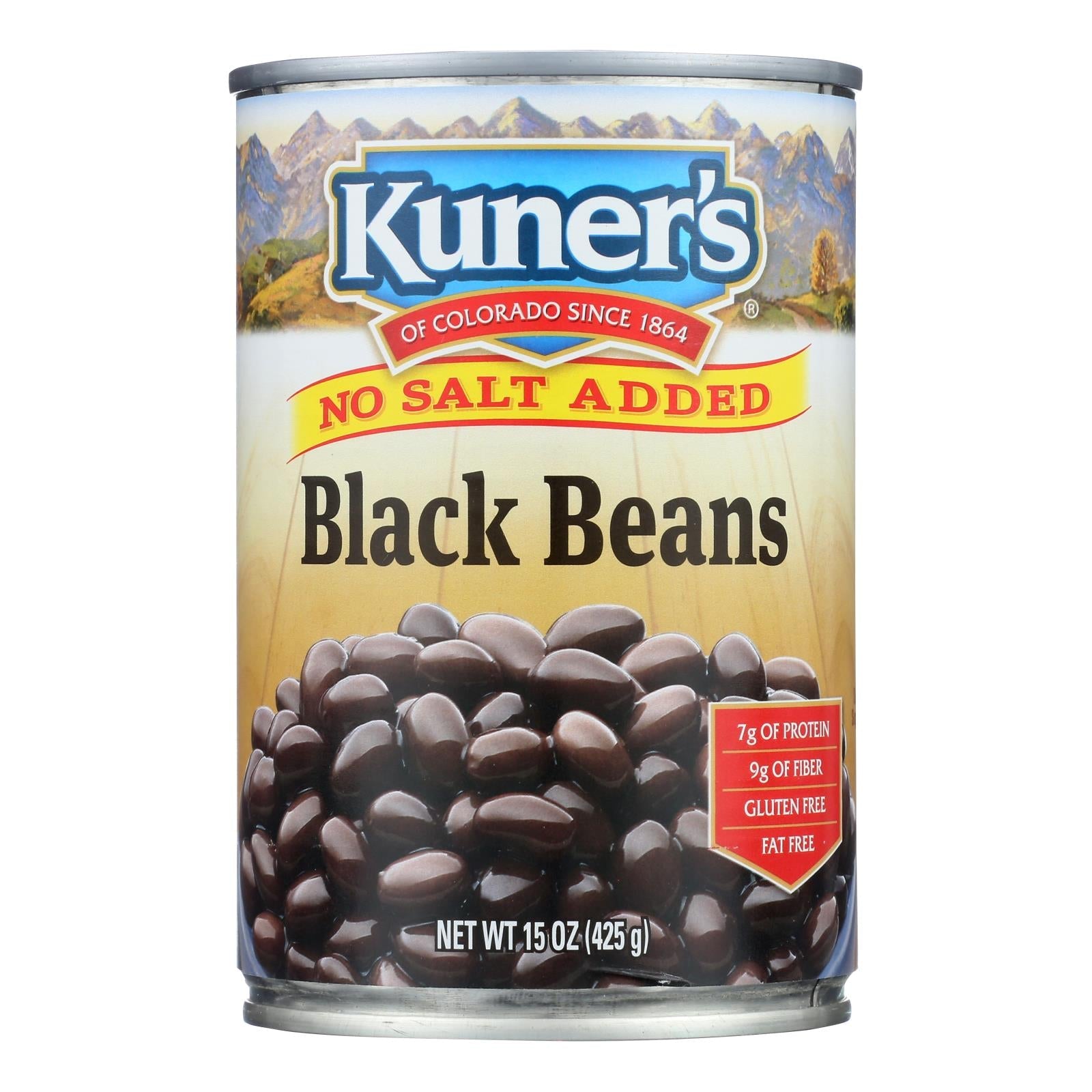 Kuner - Black Beans - No Salt Added - Case Of 12 - 15 Oz. Kuner